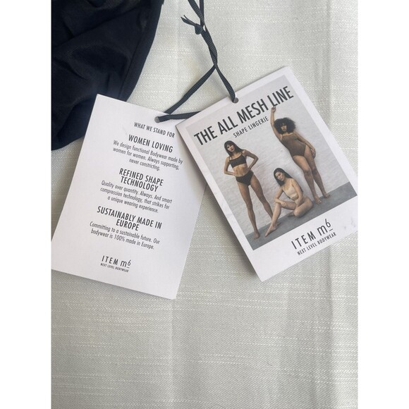 ITEM m6 All V-Neck Mesh Compression Bodysuit In Black Sz M New - Picture 7 of 9